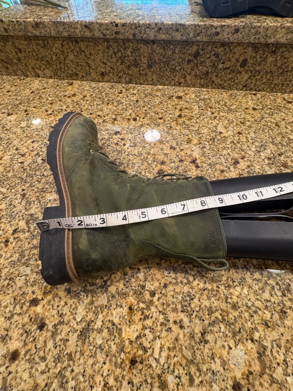 Teva Womens Rowena Water Proof Olive  Leather Outdoor Zipper Mid-Calf Boots 9 - Picture 10 of 10
